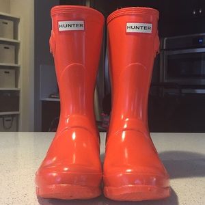 Short gloss hunter boots